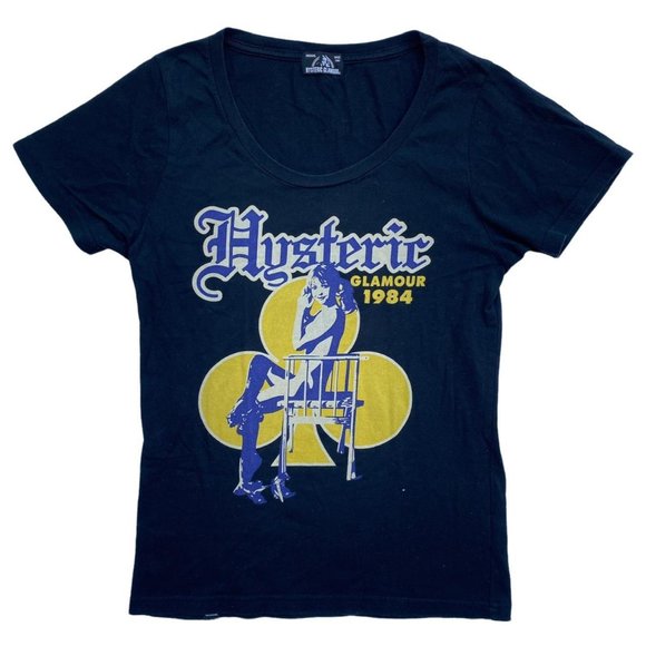 Vintage Hysteric Glamour burlesque girl screen printed t-shirt - Picture 1 of 4